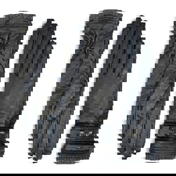 Infinity Leather Men’s Genuine Leather Ribbed Knit Cuff Gloves