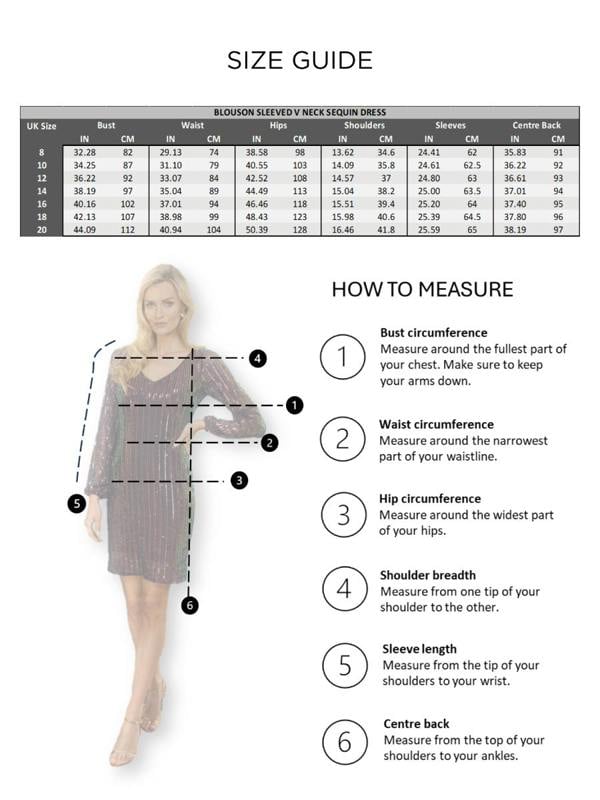 HotSquash Blouson Sleeved V Neck Sequin Dress