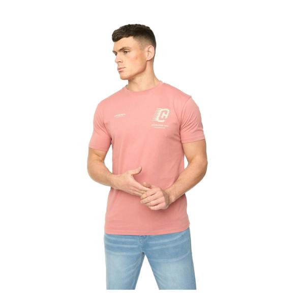 Crosshatch Mens Morville Cotton T-Shirt - Pink - 