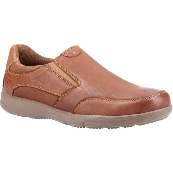 Hush Puppies Mens Aaron Slip On Leather Shoe - Chestnut Brown