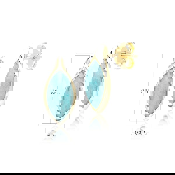 Gemondo Classic Marquise Amazonite Stud Earrings in 9ct Yellow Gold