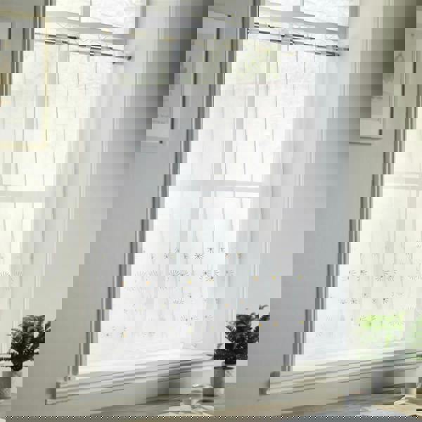 Luxury Living Dainty Daisy Embroidered Voile Panel