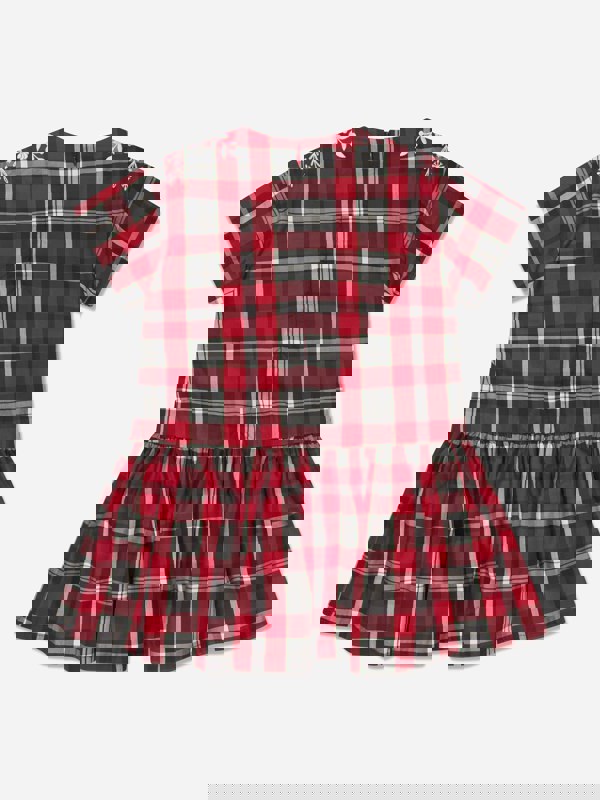 KENZO KIDS KENZO Girls Checked Embroidered Dress in Red