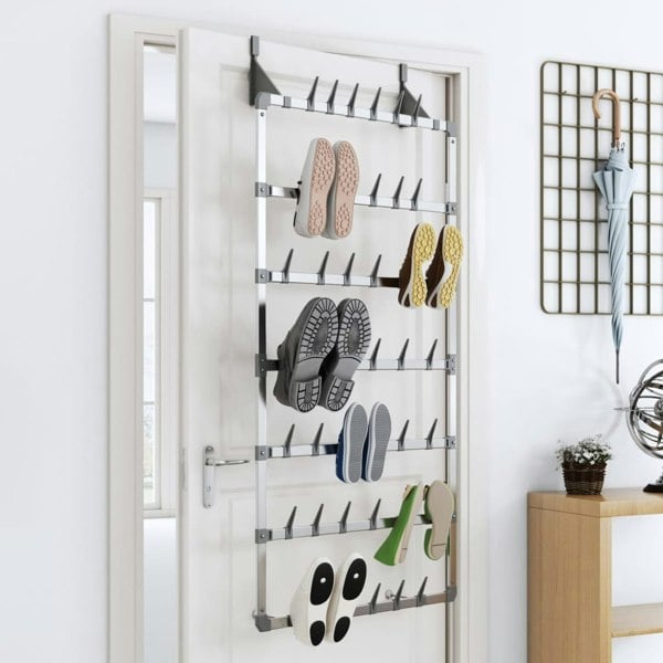Berkfield Hanging Shoe Rack Silver 66x13x139 cm