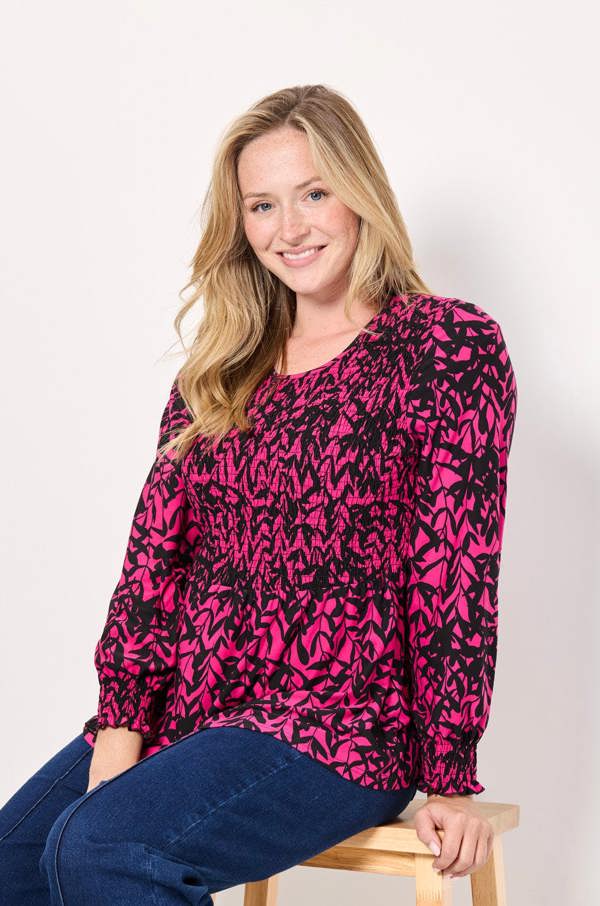 Mudflower Leaf Print Soft Touch Tunic