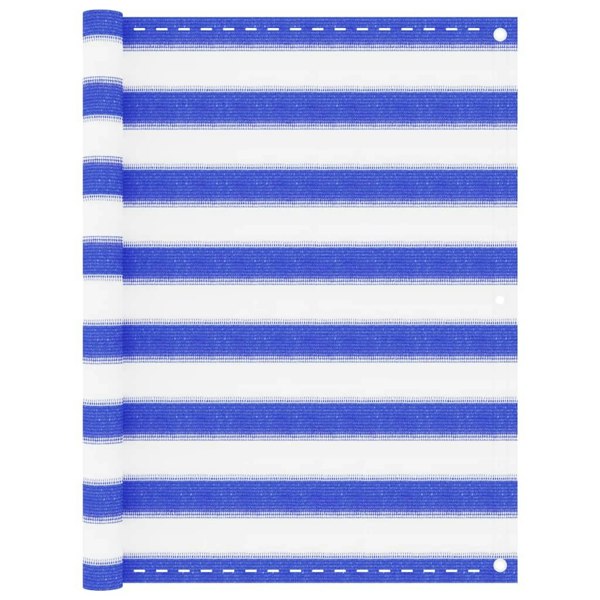 Berkfield Balcony Screen Blue and White 90x400 cm HDPE
