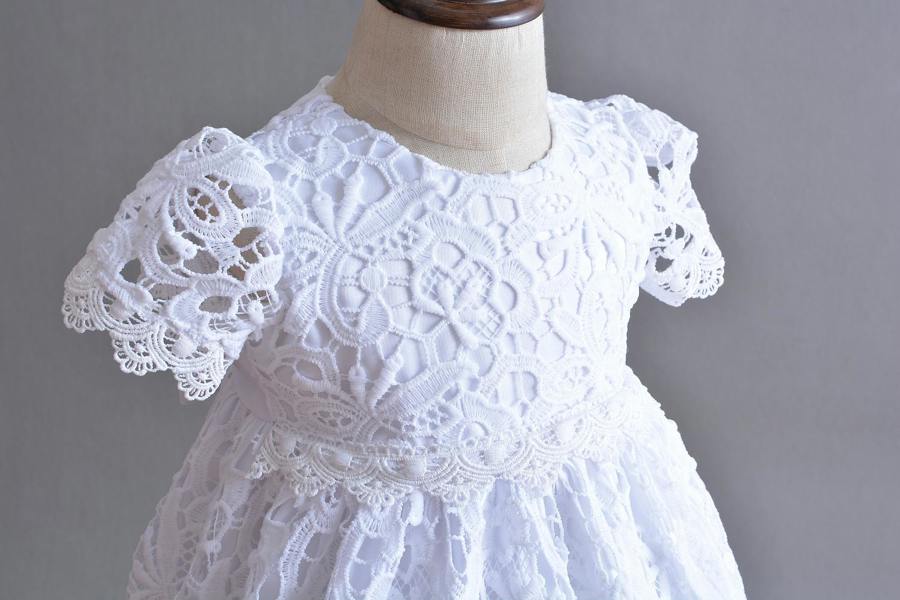 Cinda Lace Christening Gown with Bonnet