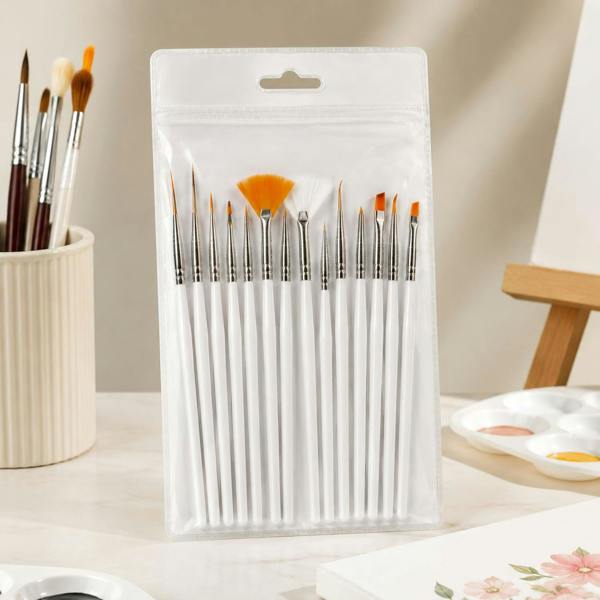 Aquarius Nail Art Brush Set 15pc Gel Acrylic Polish Design Painting Drawing Pen Pack