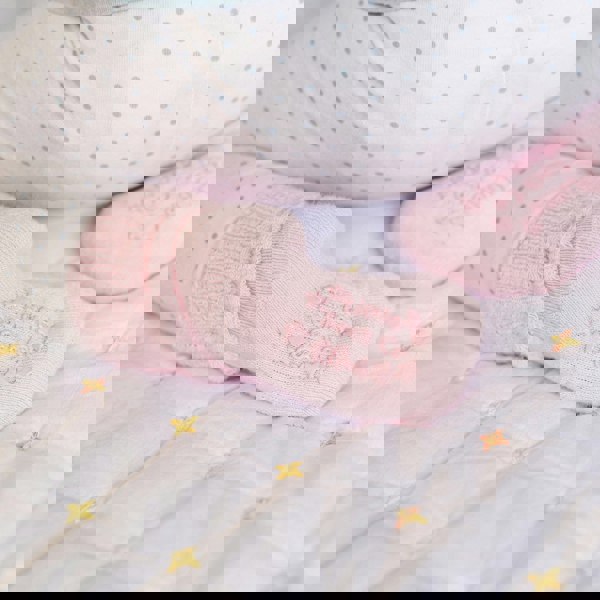 Little Sock Co. Cosy Stay On Winter Warm Non Slip Baby Socks - 5 Pack in Pink Stripe & Biscuit