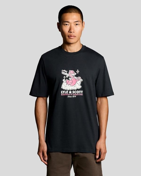 Lyle & Scott Rubber Duck Mens Graphic T-Shirt - Z271 Dark Navy | CHO | Designer Mens Graphic T-Shirts