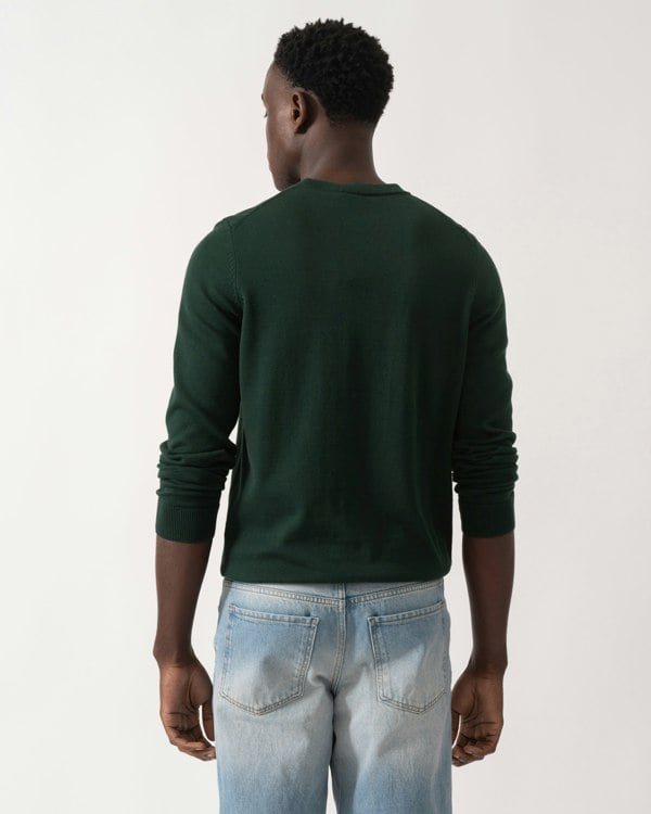 HUGO San Cassius Mens Crew Neck Sweater - Open Green 385