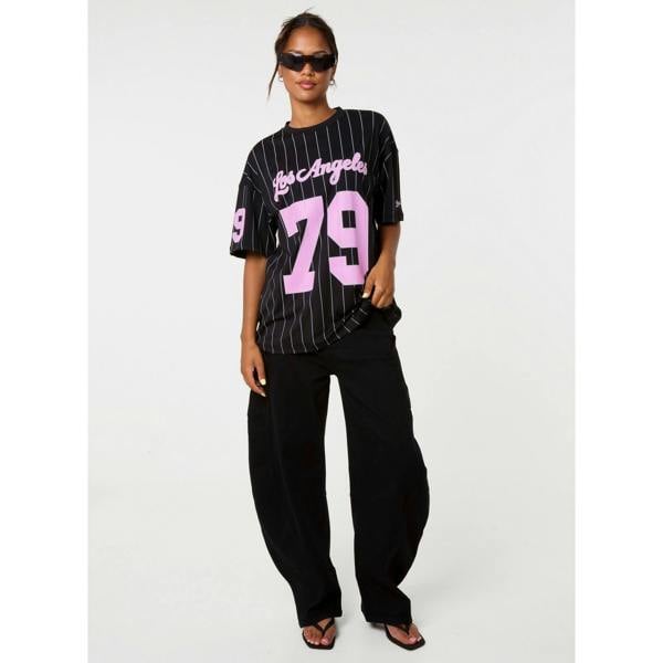 Pink Vanilla 79 New York Baseball Jersey Top