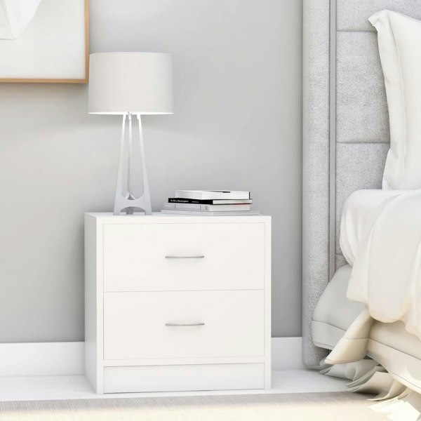 Berkfield Bedside Cabinets 2 pcs White 40x30x40 cm Engineered Wood