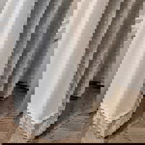 Catherine Lansfield Opulent Jacquard Lined Eyelet Curtains Champagne Gold