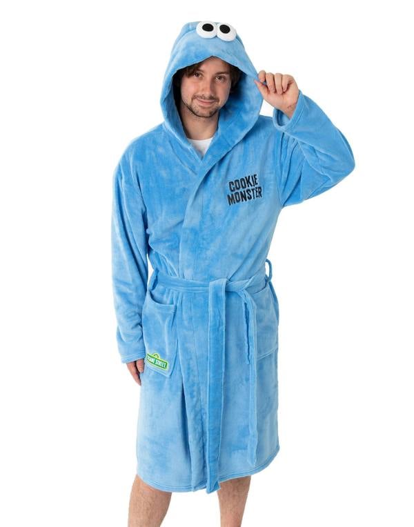 Sesame Street Unisex Blue Character Hooded Bathrobe