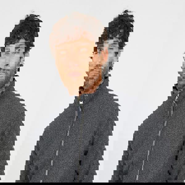 Brave Soul Grey Faux Wool Funnel Neck Bomber Style Jacket - Grey Image 4