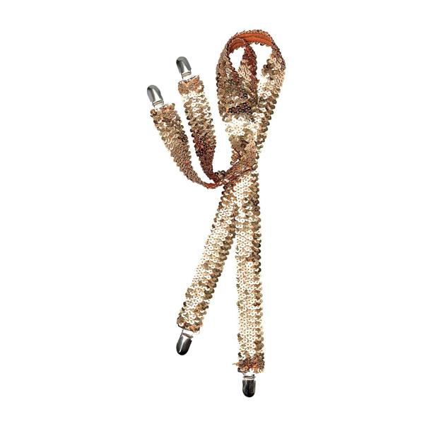 Bristol Novelty Unisex Adults Sequin Braces - Gold - 