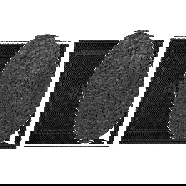 JVL Alvaro Welcome Scraper Rubber Pin Doormat, 45x75cm, Black