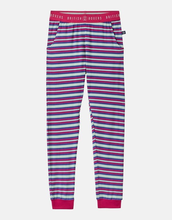 British Boxers Children's Bamboo Pyjama Set – Forest Berry Stripe