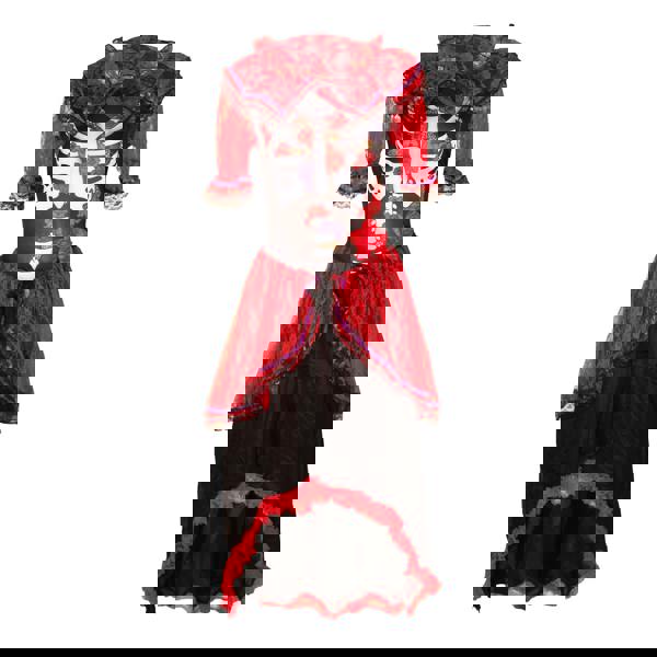 Bristol Novelty Womens/Ladies Day Of The Dead Costume - Red/Black/White - 