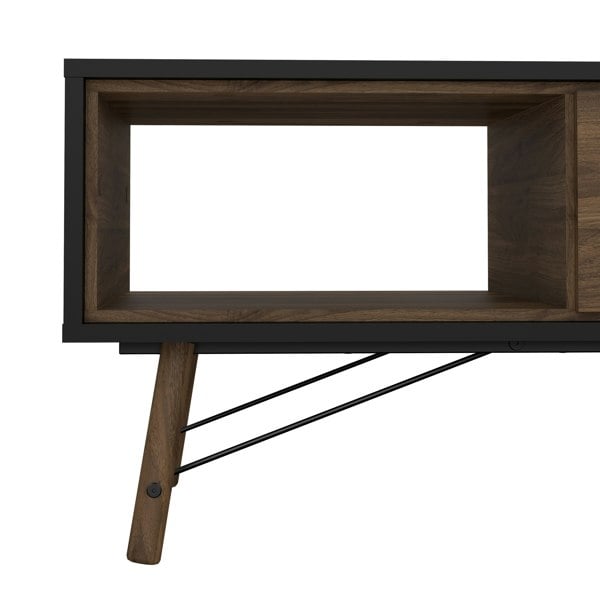 Furniture To Go Ry Coffee Table with 1 Drawer in Matt Black Walnut