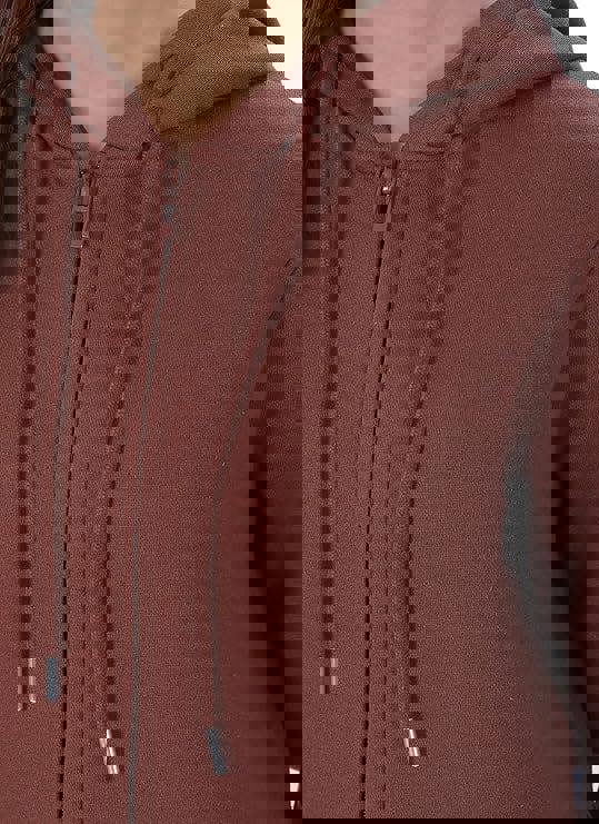 Smart Living Women's Casual Full Zip Hoodie - Chocolate