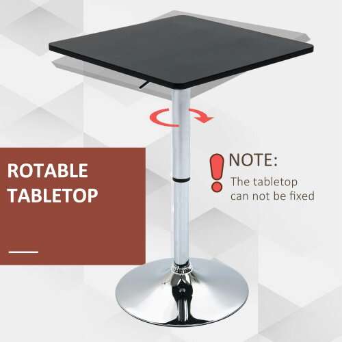 Wyld Haus Eltani Metal And Wooden Black And Silver H8 Adjustable Swivel Bar Table