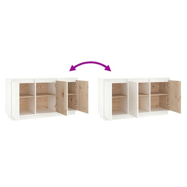 Berkfield Sideboard White 111x34x60 cm Solid Wood Pine