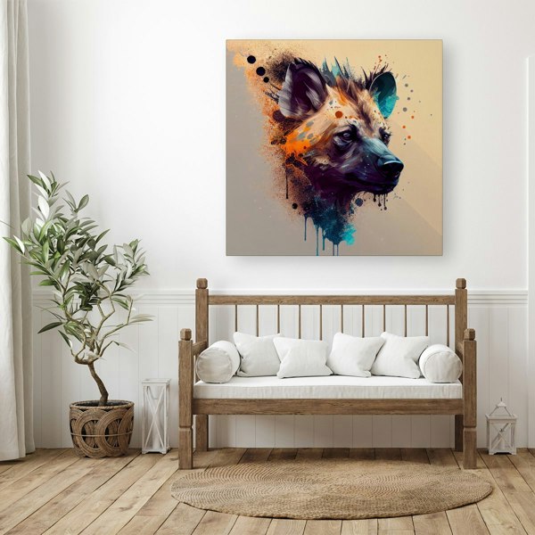 Warren Reed Hyena Face Splashart Light Background Canvas