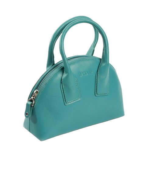 SADDLER GIGI Leather Zip Top Mini Handbag  - Ajustable Strap, Card Holder, Crossbody or Handheld - RFID Protected - Teal