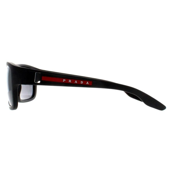 Prada Sport Sunglasses PS01WS UFK07H Grey Rubber Dark Grey Silver Mirror Polarized