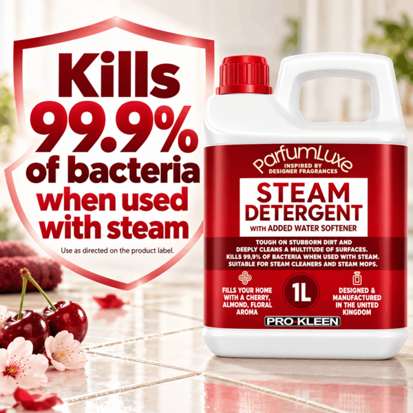 ProKleen Pro-Kleen Parfum Luxe Steam Mop Detergent Lost Cherry 1L x2 - Deeply Cleans, Removes Stains, Deodorises