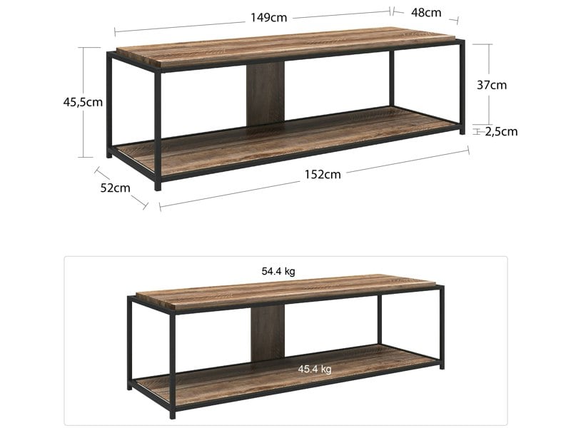 Dorel Home Quincy TV-Stand in Weathered Oak