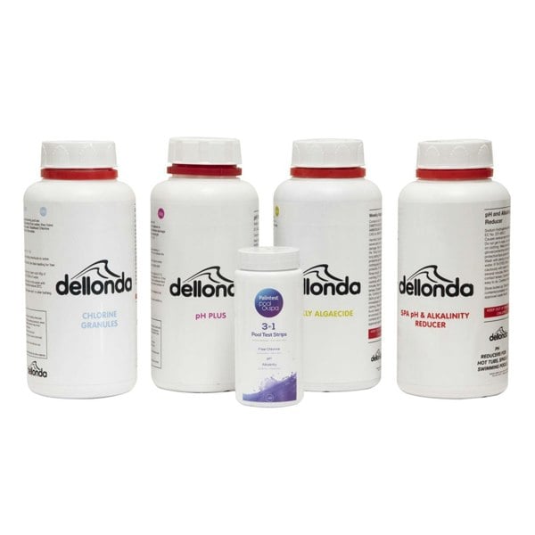 5pc Swimming Pool Water Cleaning Starter Set pH Increaser Decreaser Test Strips - LoopsDirect
