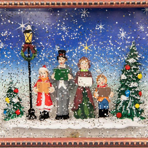 24cm Christmas Carol Singers Choir Scene Frame Snow Globe with Light and Music image 7