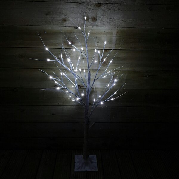 Samuel Alexander 1.2m (4ft) Indoor Outdoor Christmas Lit Birch Tree with 48 Ice White LEDs