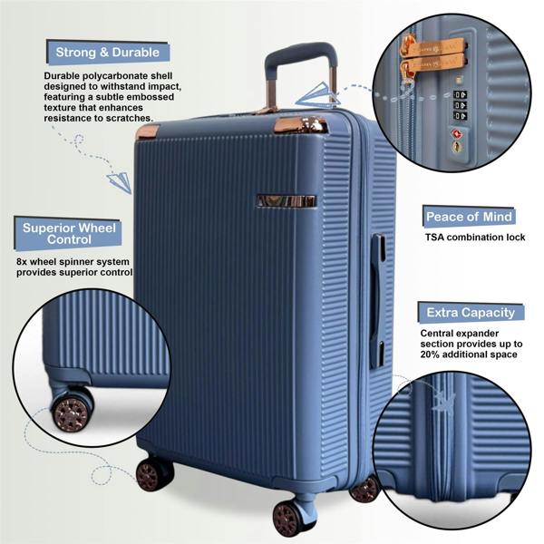 Snowball Hard Shell Cabin 55 x  36 x 22 cm PC Suitcase Luggage Suitable for Easyjet, Ryanair