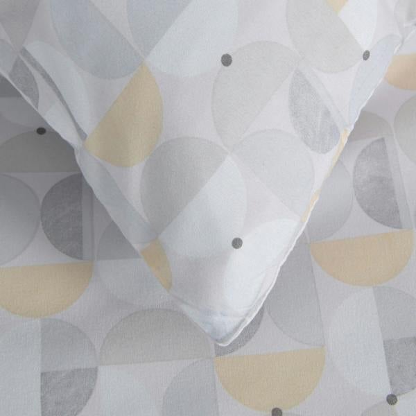 Smart Living Printed Reversible Circle Geo Duvet Cover With Pillowcases - Ochre