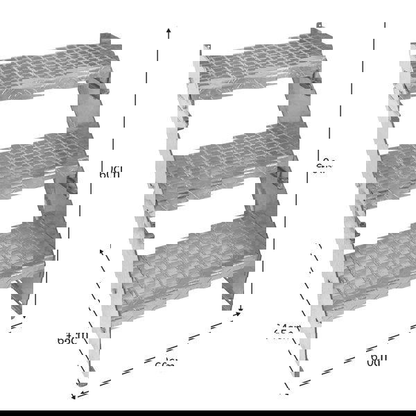 Monstershop Adjustable 3 Section Galvanised Staircase - 600mm Wide