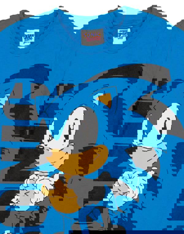 Sonic the Hedgehog Boys Blue Sonic Short Sleeved T-Shirt