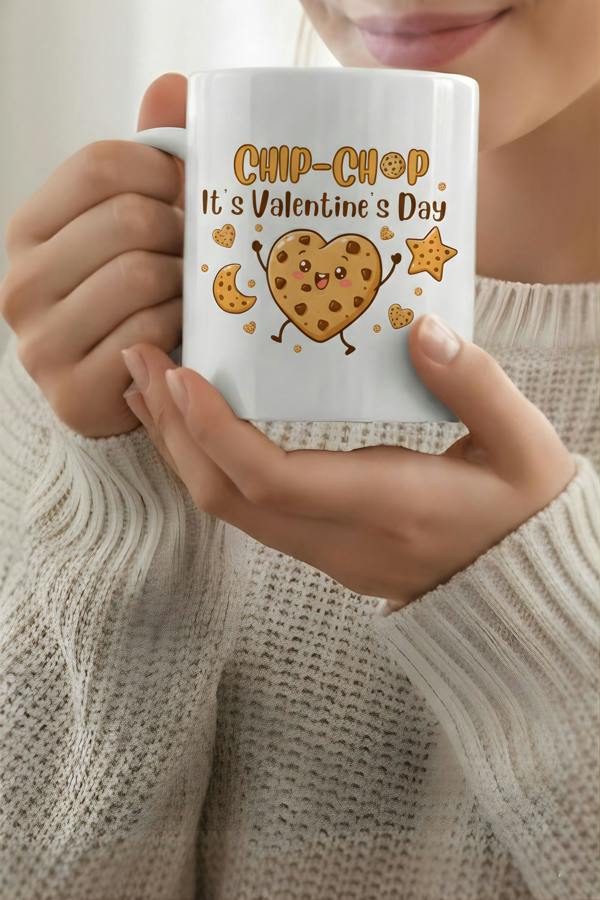 Dyzi It’s Valentine’s Day Chip-Chop Printed Mug Valentine’s Day Gift