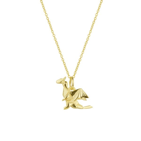 Spero London Sterling Silver Origami Dragon Necklace