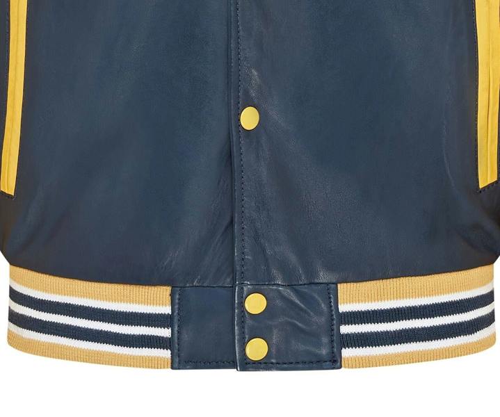Infinity Leather Mens Baseball Leather Letterman Bomber Jacket - Ashwood