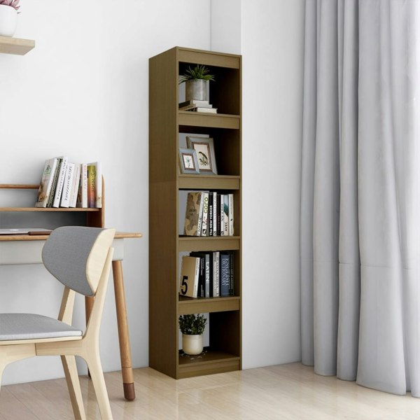 Berkfield Book Cabinet/Room Divider Honey Brown 40x30x167.5 cm Solid Pinewood