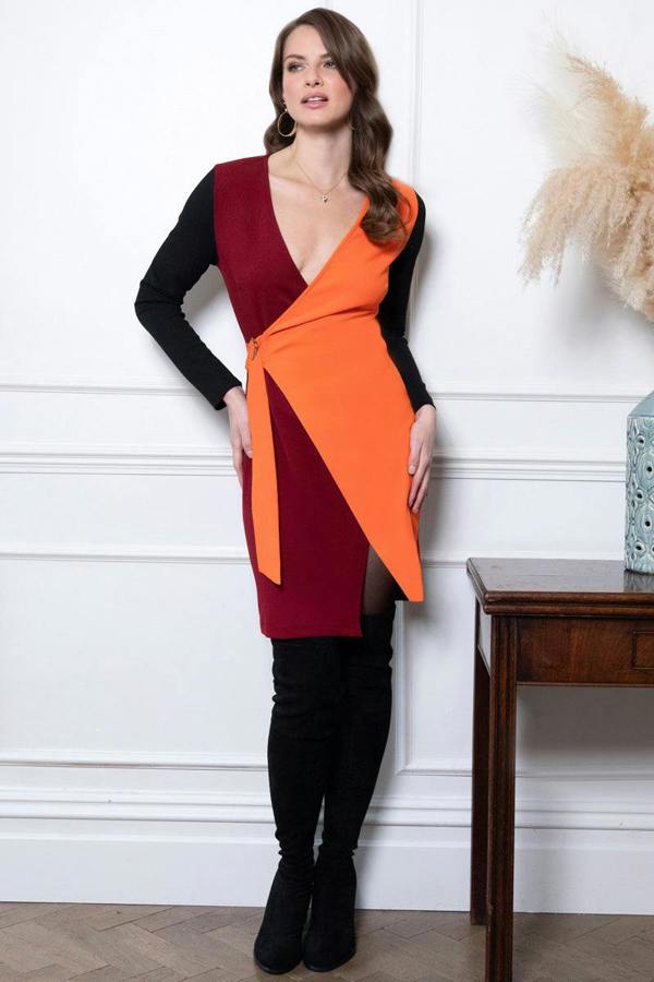 HotSquash Mini Trench Dress with Buckle Tie