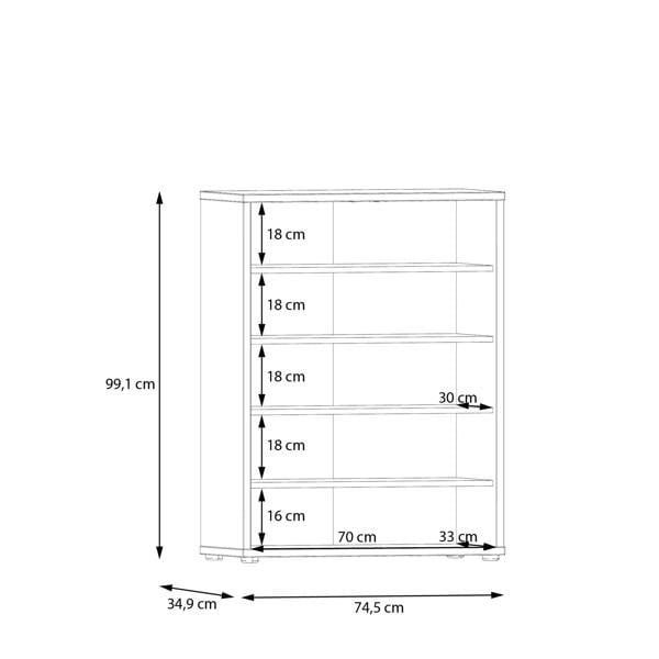 Furniture To Go Alice Springs Shoe Cabinet with 2 Doors Push-to-Open in Artisan Oak