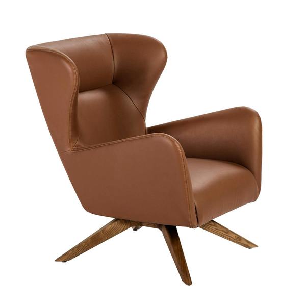 Angel Cerdá Brown Leatherette Swivel Armchair 5038
