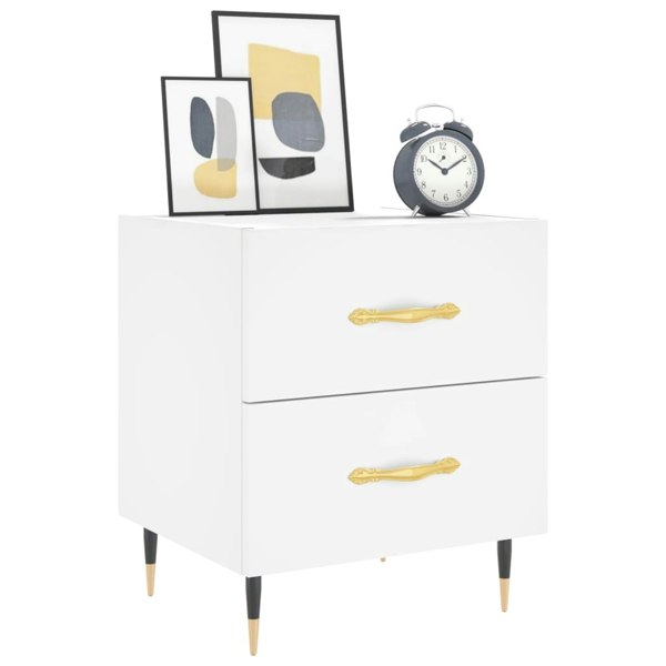 Berkfield Bedside Cabinets 2 pcs White 40x35x47.5 cm Engineered Wood