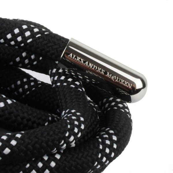 Alexander McQueen knotted rope belt in black and white