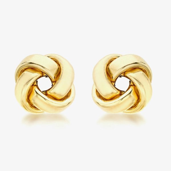 T. H. Baker 9ct Gold Rectangular Tube Knot Stud Earrings 1.55.6199